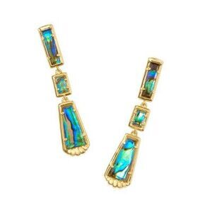 Kendra Scott - Kendra Scott Serena Linear Earrings - Gold/Abalone Gold